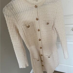 Elegant Cream Button-Up Sweater